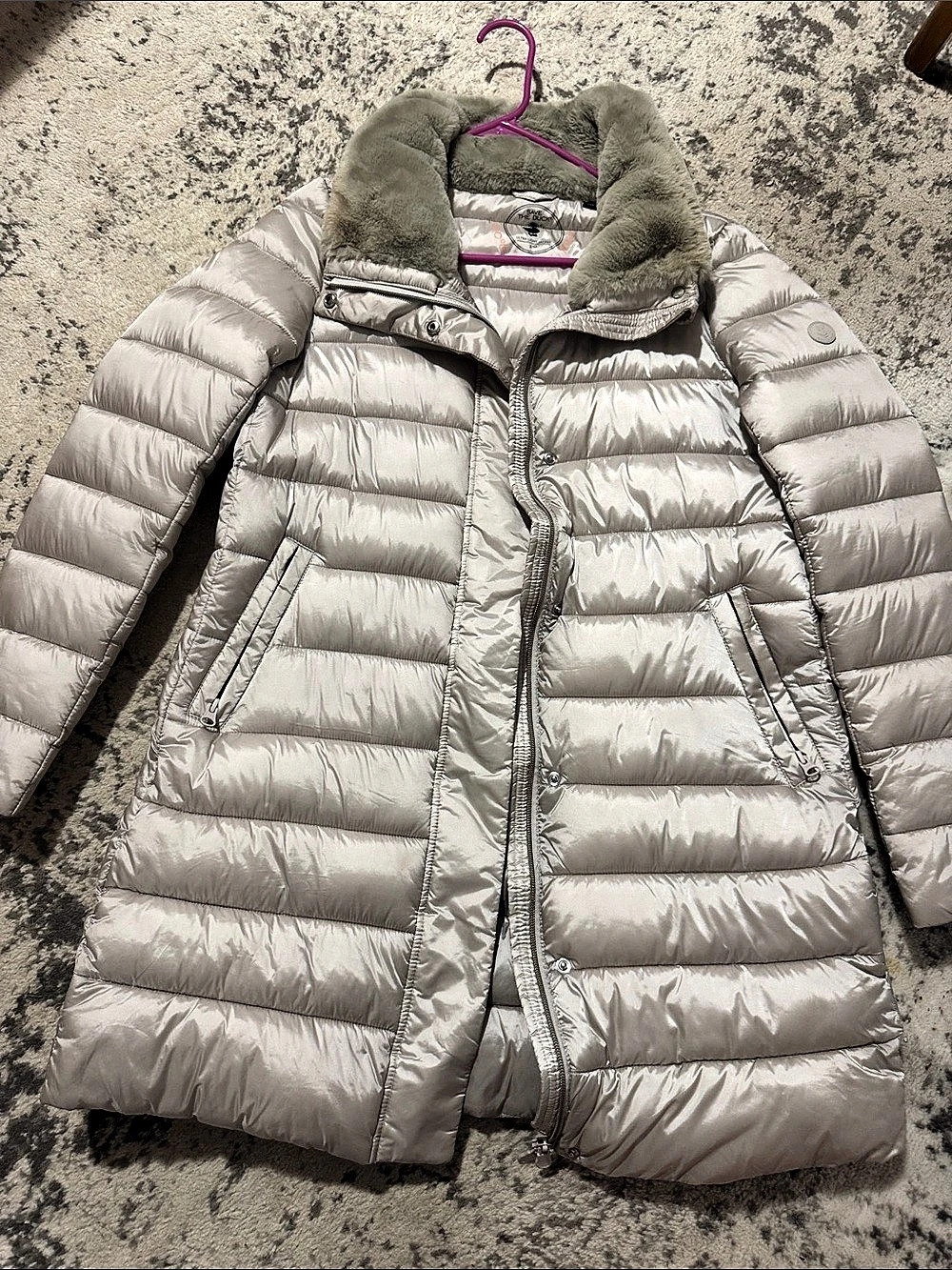 Save the duck Women's Gray Puffer Jacket